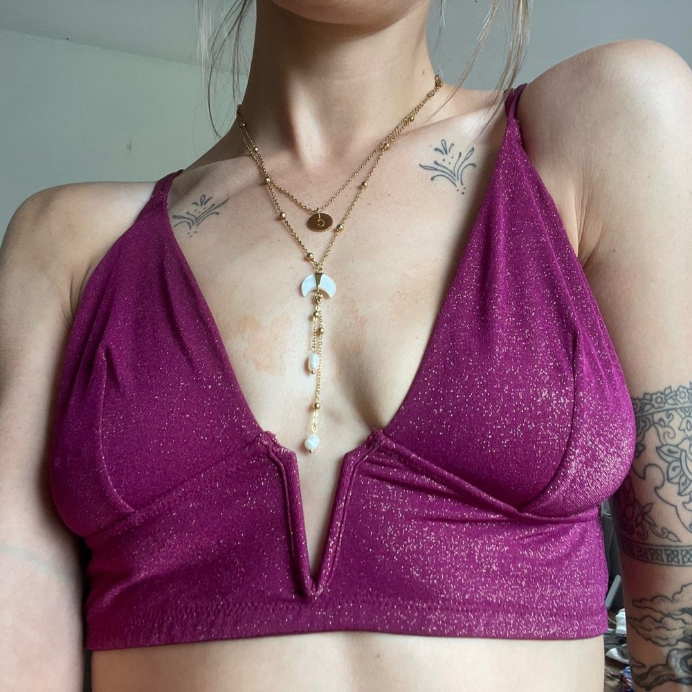 Purple and Gold Sparkle/Shimmer bralette mini top